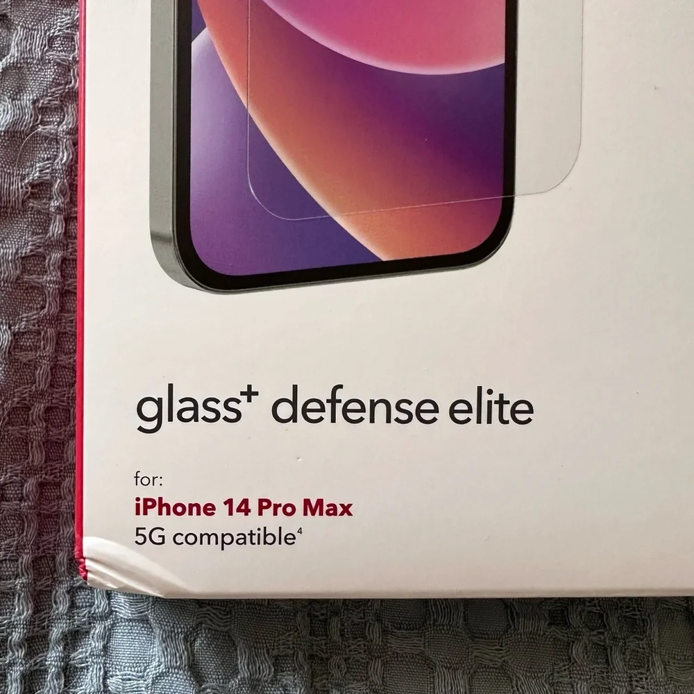 NIB InvisibleShield Glass+ Defense Elite Screen Protector for iPhone 14 Pro Max